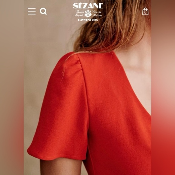 Sezane Ophelia Dress Corail - Size 34 - Picture 3 of 7